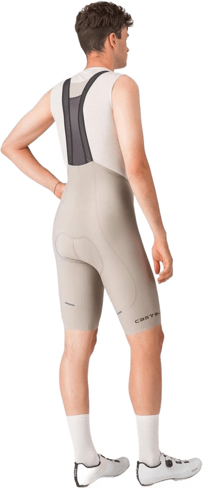 Castelli Espresso men's bib knicks with padded chamois, black cycling tights, and breathable fabric for comfort during rides.
