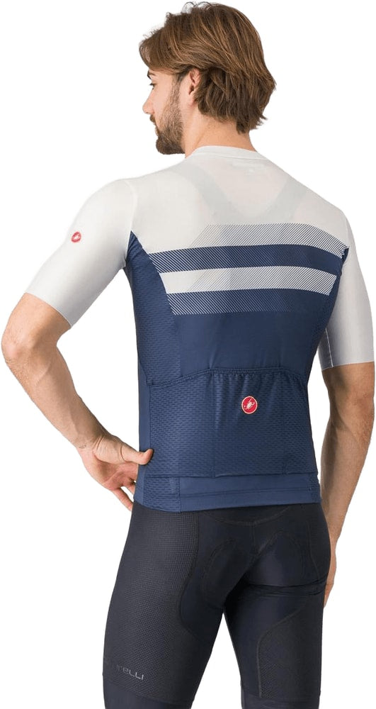 Castelli Simbolo SS men's cycling jersey in lightweight fabric, featuring a sleek design with the Castelli logo on the front.