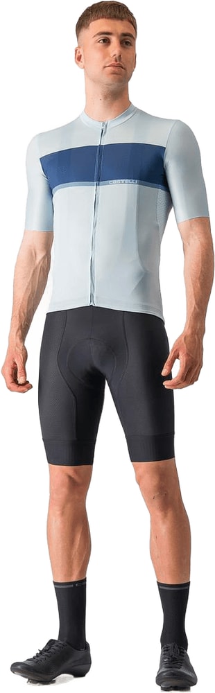 Castelli Tradizione SS men's cycling jersey in white with blue and red accents, lightweight and breathable fabric.