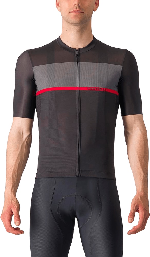 Castelli Tradizione SS men's cycling jersey in white with red accents, featuring breathable fabric and full front zipper.