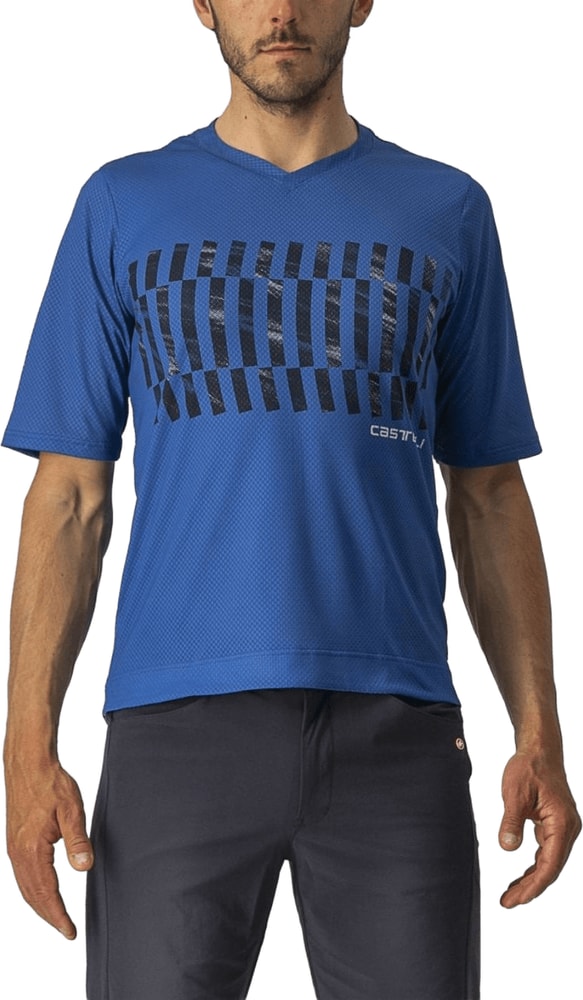 Castelli Trail Tech SS men's mountain biking jersey featuring breathable fabric and a sporty design.