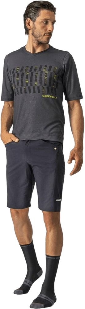 Castelli Trail Tech SS men's MTB jersey in blue with lightweight, breathable fabric, designed for mountain biking.
