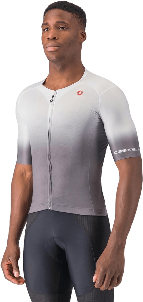Castelli UPF short-sleeve men's cycling jersey in lightweight, breathable fabric with logo and color details.