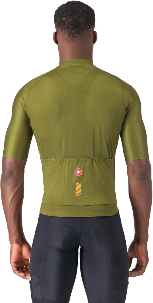 Castelli Unlimited Entrata 3 SS men's cycling jersey displayed on a hanger, featuring a lightweight, breathable design in vibrant colors.