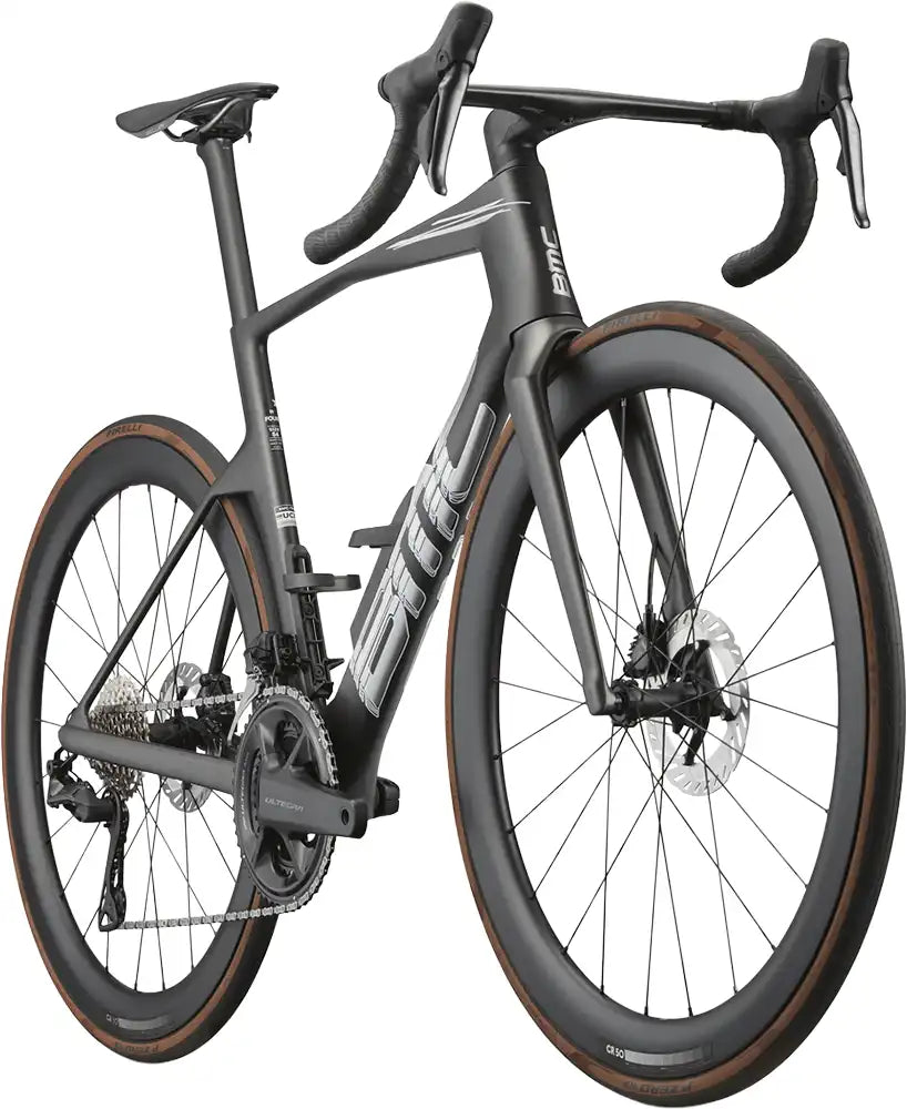 BMC Teammachine R 01 FOUR road bike with lightweight frame, drop handlebars, and sleek design for competitive cycling.