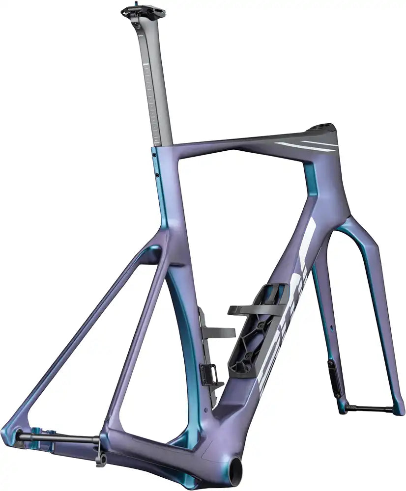 BMC Teammachine R 01 road bike frameset in sleek black with lightweight carbon construction and aerodynamic design.