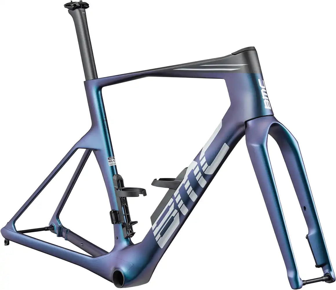BMC 2027 Teammachine R 01 road bike frameset in black with sleek aerodynamic design and lightweight carbon construction.
