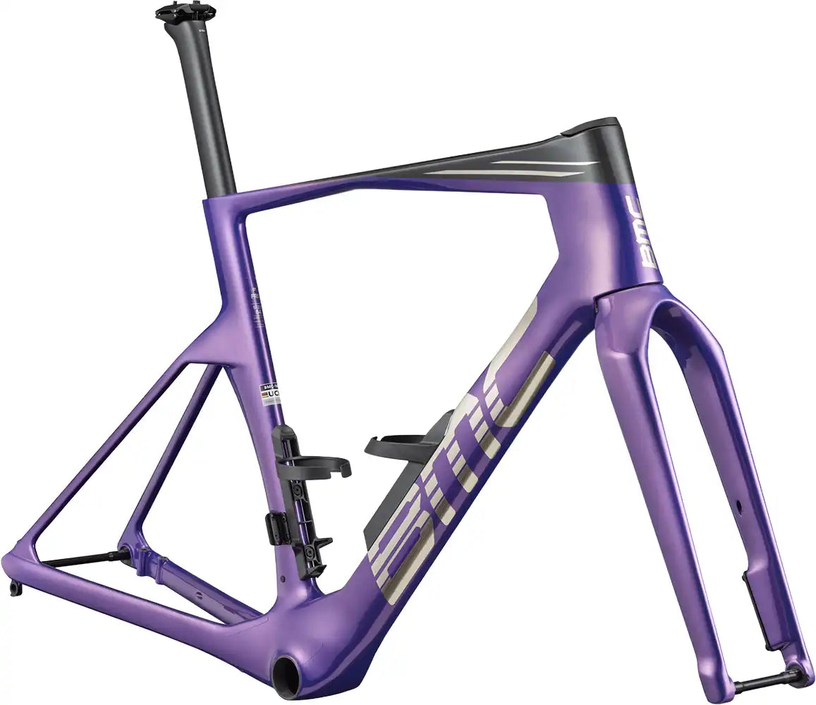 BMC 2027 Teammachine R 01 road bike frameset in sleek design, showcasing the lightweight carbon construction and aerodynamic geometry.