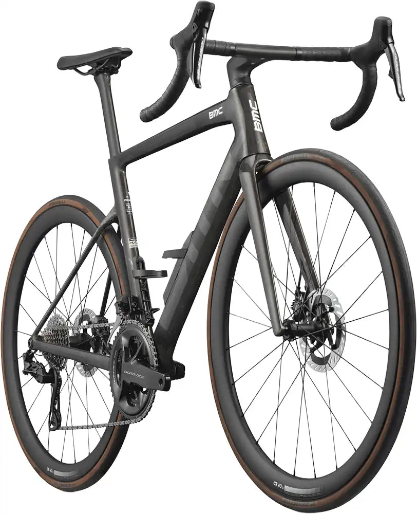 BMC Teammachine SLR 01 FOUR road bike with lightweight frame and aerodynamic design, ready for competitive cycling.