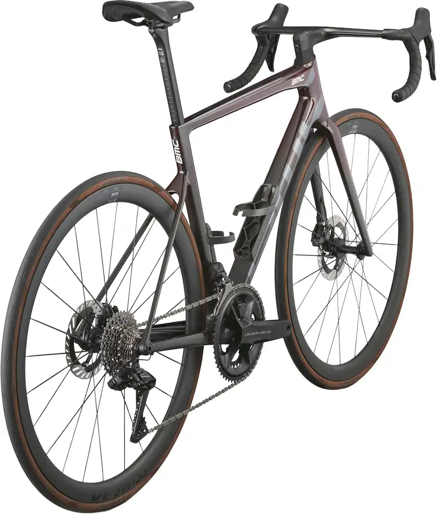 BMC Teammachine SLR 01 TWO road bike with lightweight frame and sleek design, front view showing handlebars and aerodynamic build.