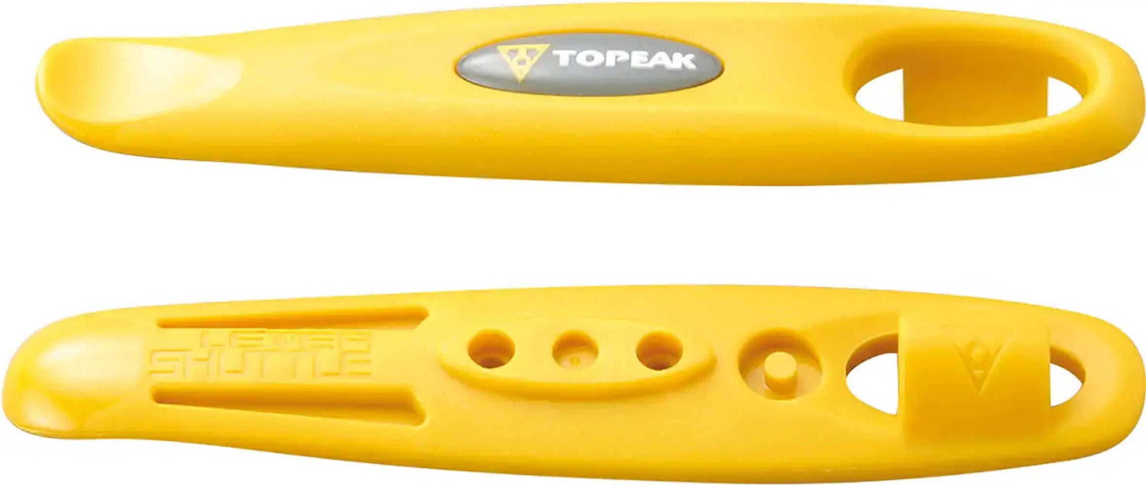 Topeak Shuttle Lever 1.1 bicycle accessory showing a close-up of the lever with textured grip and branding details.