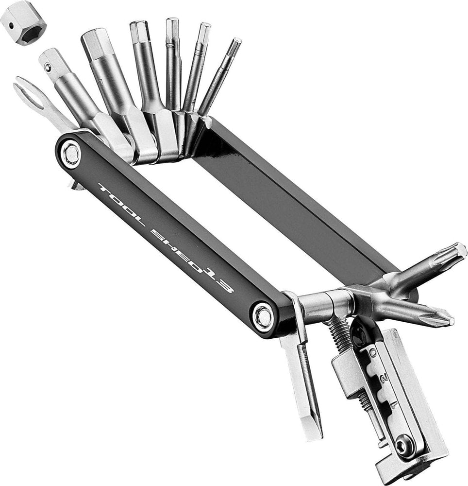 Giant Tool Shed 13 Multi Tool accessories set, featuring various interchangeable tools and attachments for versatile use.