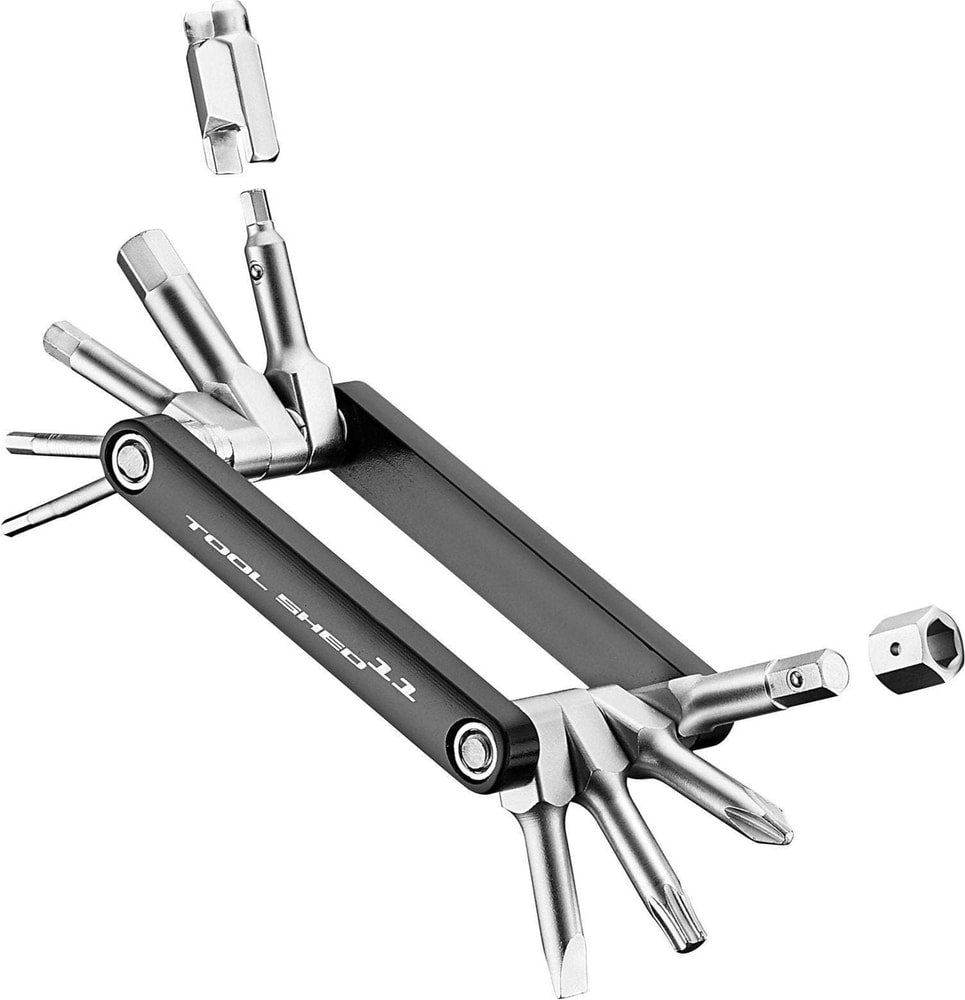 Giant Tool Shed 11 Multi Tool accessories, close-up of multi-purpose tools and attachments for versatile DIY use