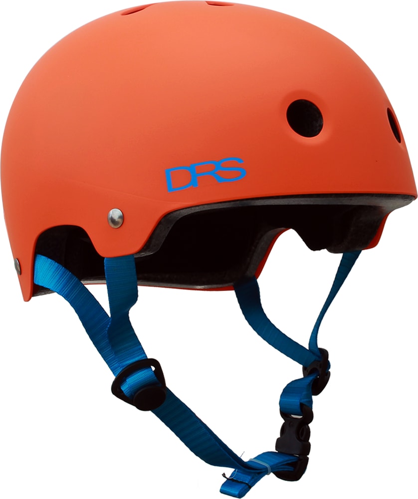 DRS BMX helmet with adjustable straps and ventilation, designed for biking safety and style.
