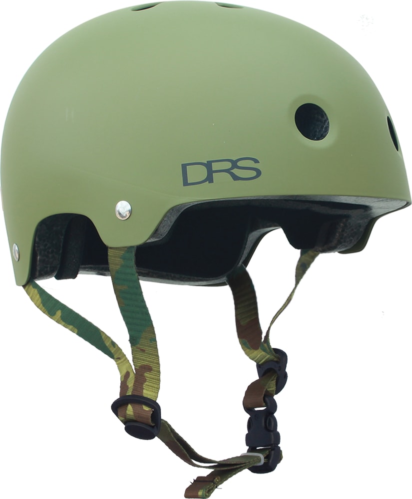 DRS BMX helmet with adjustable straps and ventilation, designed for bike riding safety and style.