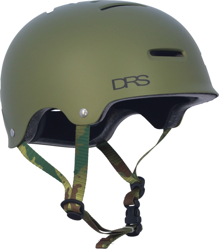 DRS BMX helmet with adjustable straps and vented design, displayed on a plain background for safety and riding protection.