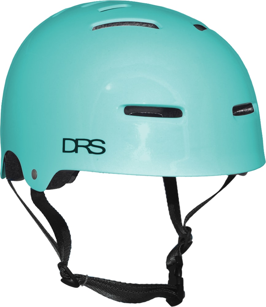 DRS BMX helmet with adjustable straps and ventilation holes, designed for safety and performance during BMX riding.