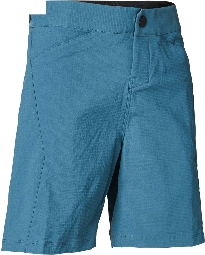 Fox Ranger Youth MTB Shorts, durable cycling clothing for kids, featuring adjustable waist and breathable fabric for outdoor riding.