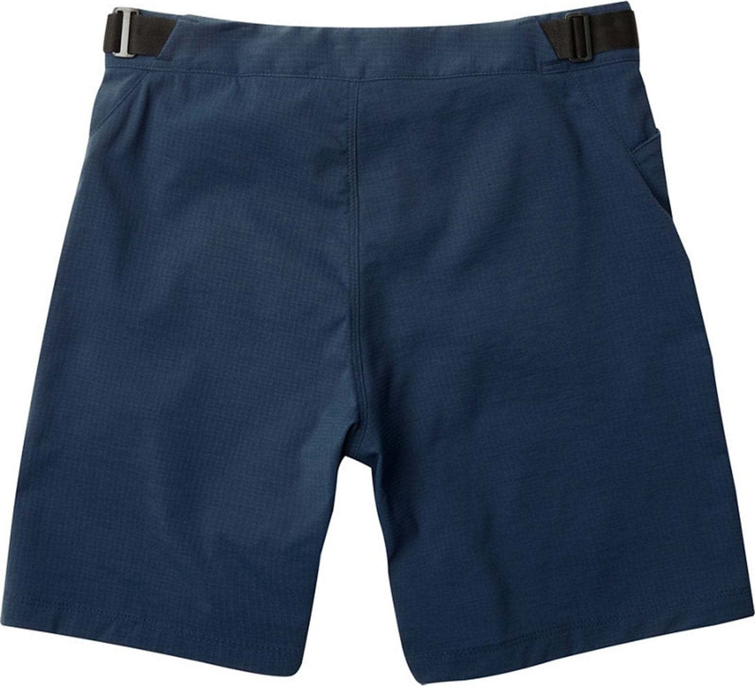 Fox Ranger Youth MTB shorts, durable riding clothing for kids, with adjustable waistband and breathable fabric for mountain biking.