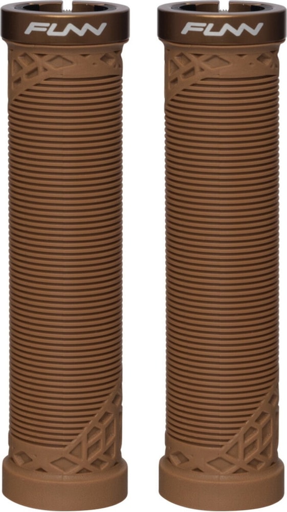 FUNN Hilt Lock-On MTB grips, black rubber handlebar grips with lock-on clamps, designed for mountain biking.