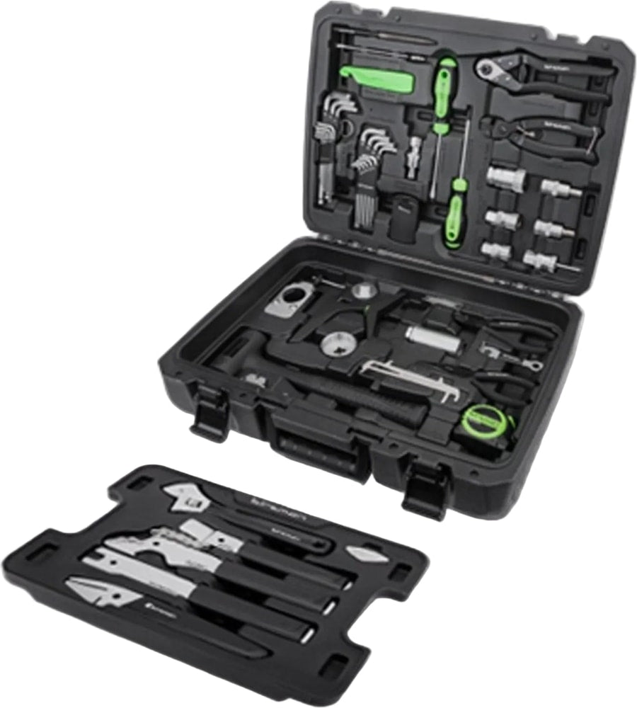 Birzman Studio 37pc toolbox with various bike accessories and tools in a compact storage case.