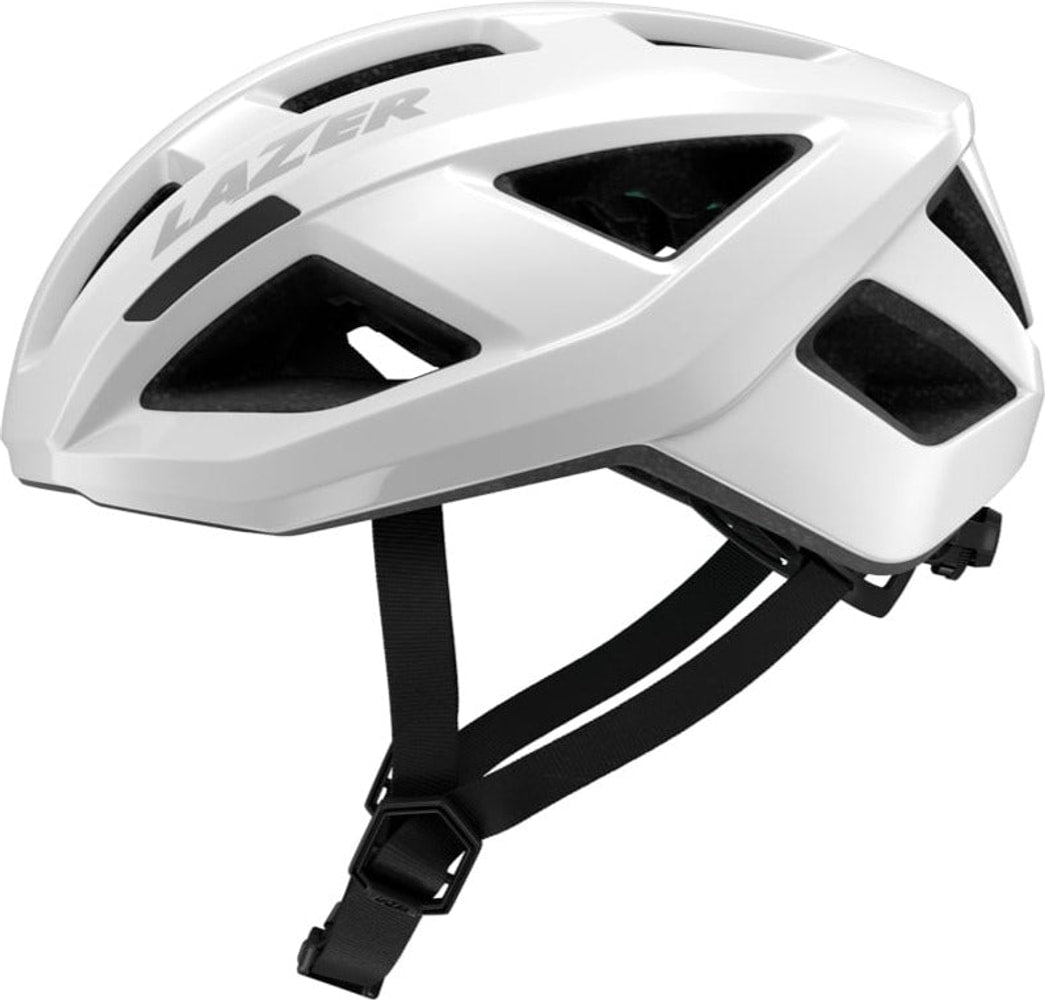 Lazer Tonic Kineticore road helmet with aerodynamic design, adjustable straps, and ventilation for cycling safety.
