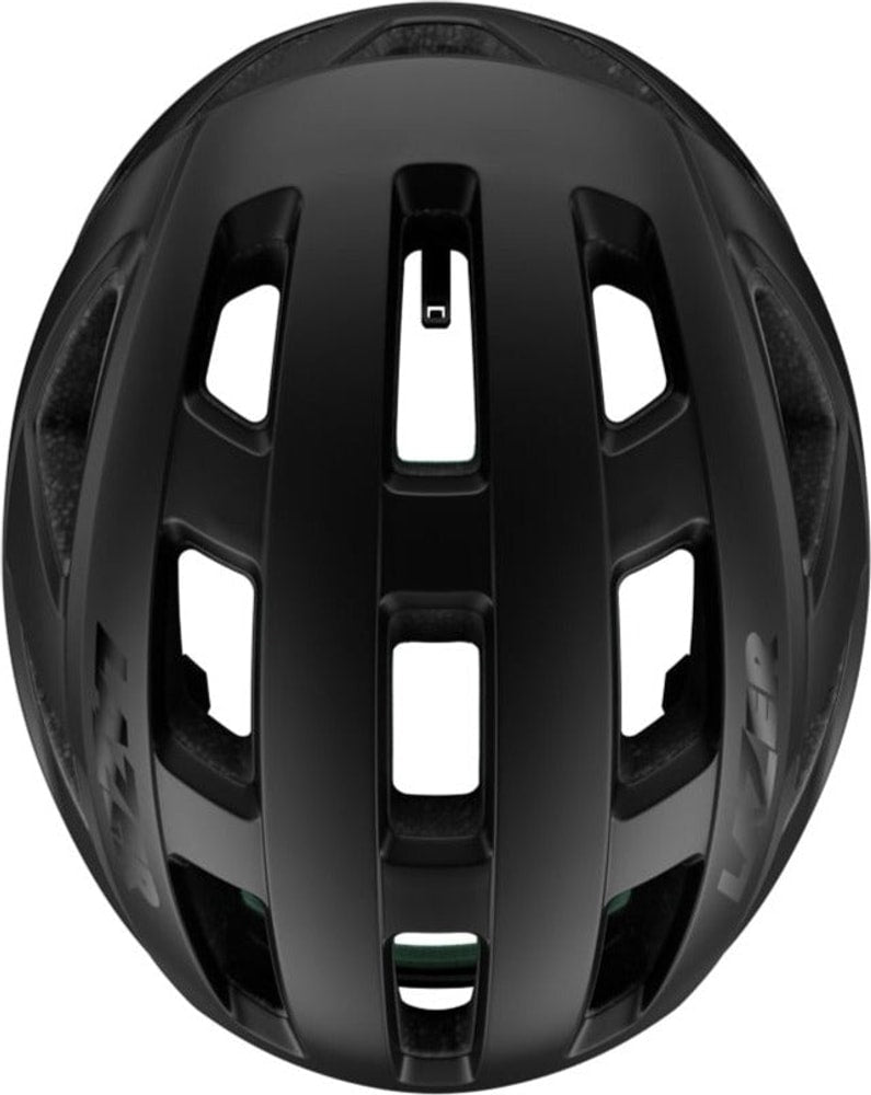 Lazer Tonic Kineticore road helmet with adjustable straps and aerodynamic design, shown from the side.