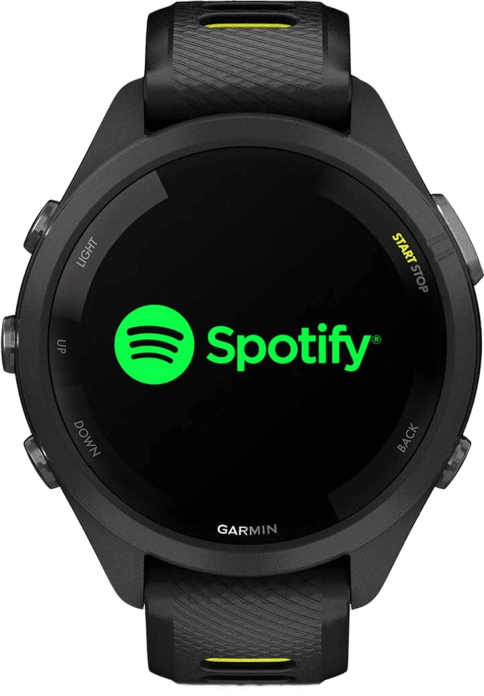 Garmin Forerunner 265S GPS watch accessory, showing the watch face and band in a close-up shot.