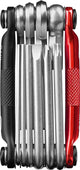 Crankbrothers M10 multi tool with various hex and Torx bits, compact accessory for bike maintenance and repairs.