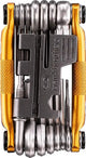 Crankbrothers M20 multi-tool with various screwdrivers and wrenches, compact accessories for bike maintenance and repairs.
