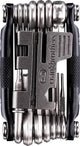 Crankbrothers M20 multi tool showing various Allen wrenches and screwdrivers in a compact, portable accessories kit.