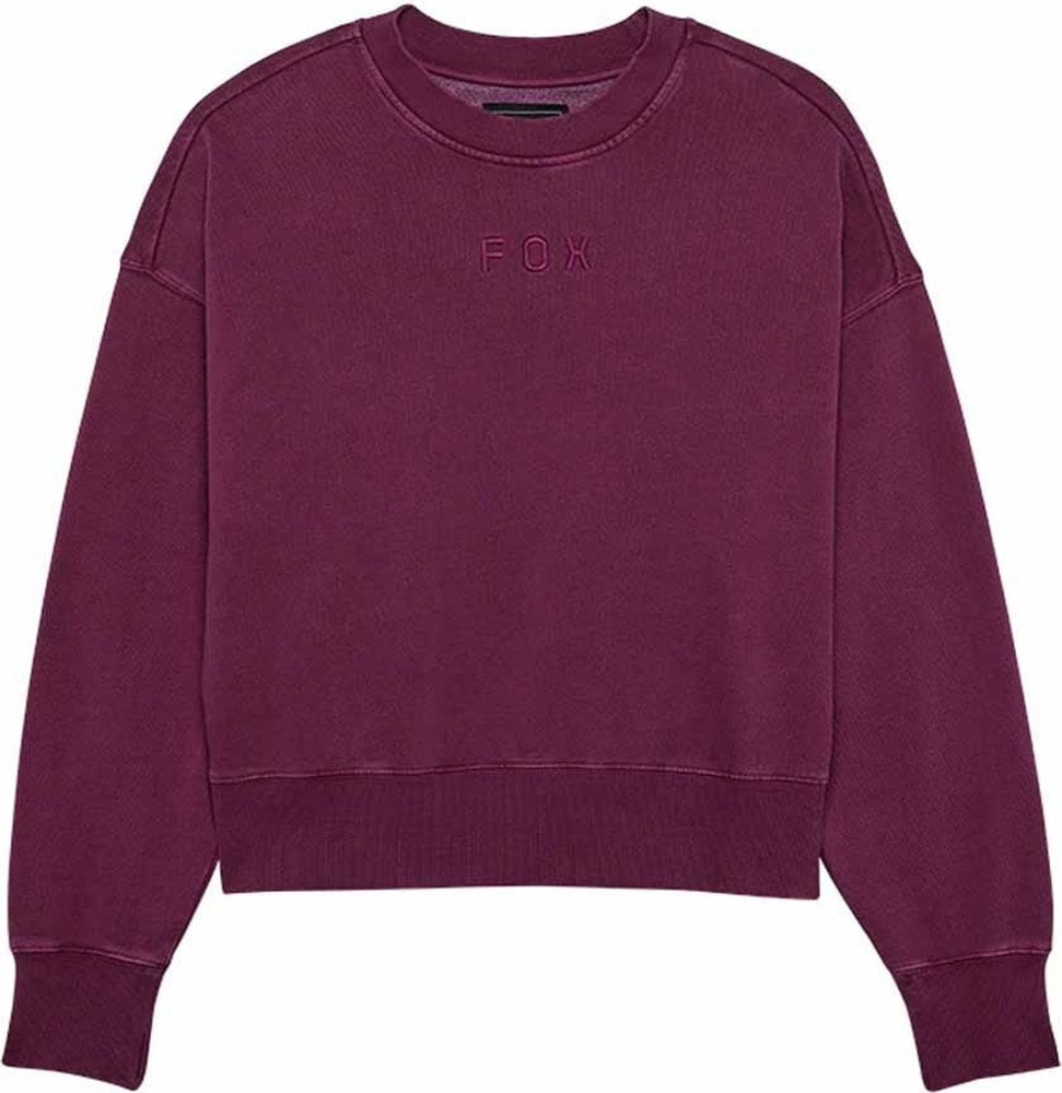 Fox Wordmark Oversized Crew Fleece Womens Pullover