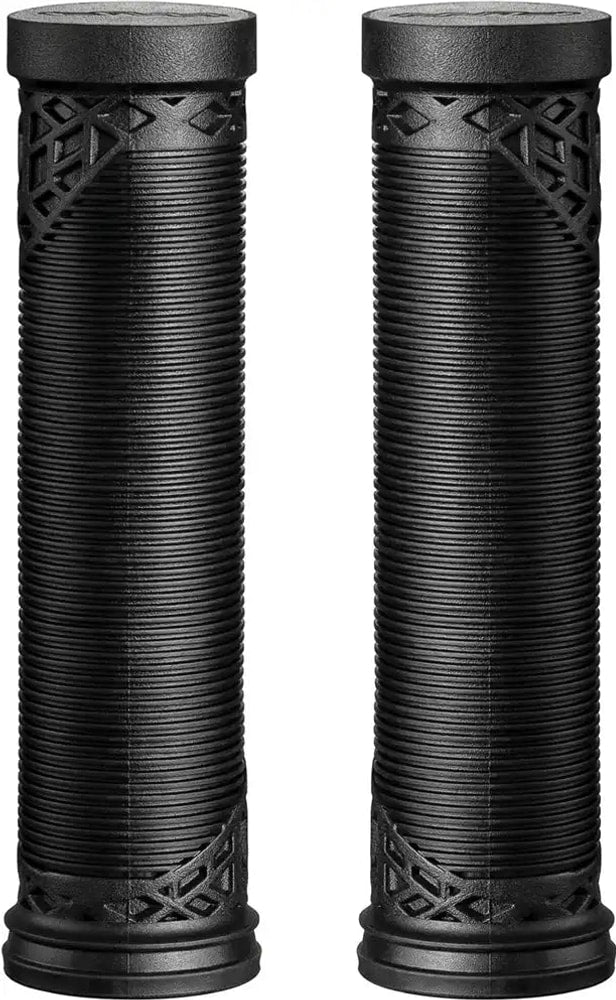 FUNN Hilt ES MTB grips, black rubber handlebar accessories for mountain biking, showing textured surface and ergonomic shape