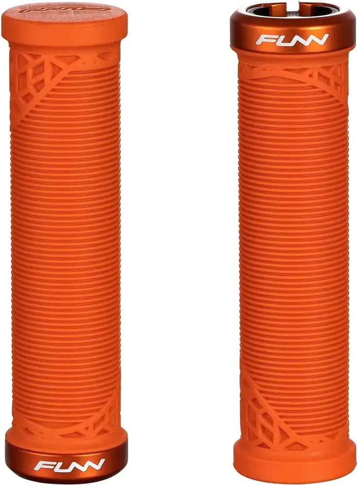 FUNN Hilt Junior Lock-On MTB grips in black, featuring ergonomic design and secure lock-on system for mountain biking.