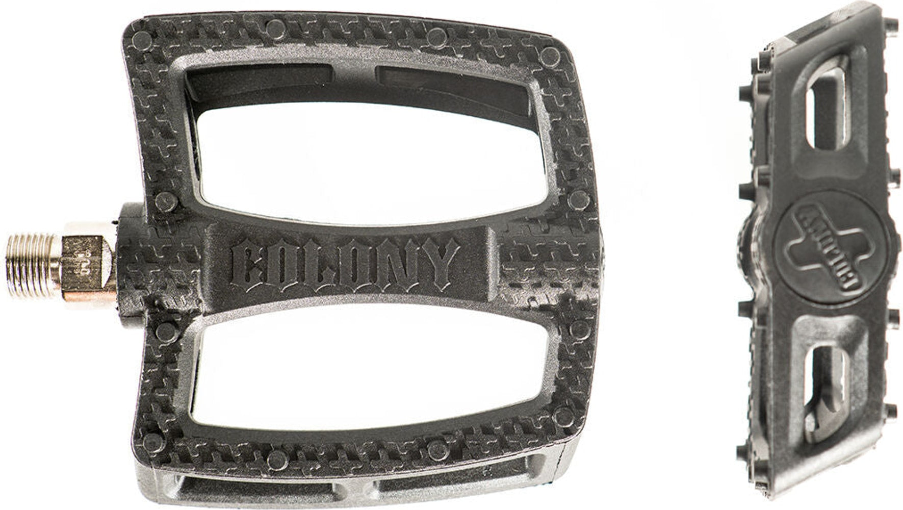 Colony Fantastic BMX pedals, durable metal bike parts with textured platform for improved grip, designed for BMX riding.