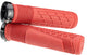 Leatt ReaFlex 6.0 Lock-On MTB grips showing black rubber handles with silver clamp rings for mountain biking.