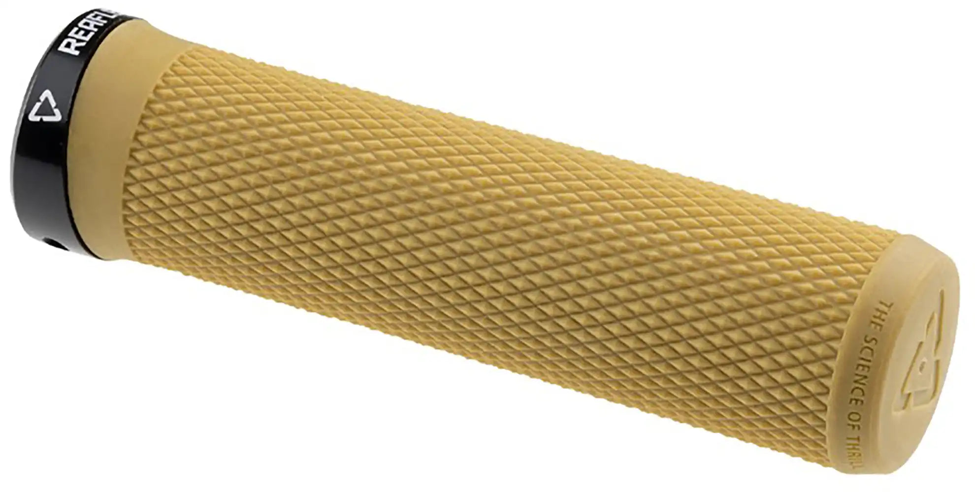 Leatt ReaFlex 6.0 Diamond Lock-On MTB grips with textured rubber surface and locking mechanisms for mountain biking comfort and control