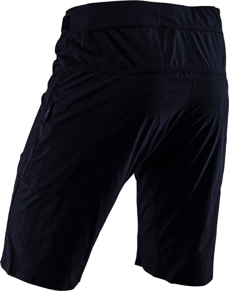 Leatt Trail 1.0 men's MTB shorts in black, made of lightweight, breathable cycling clothing fabric for mountain biking.