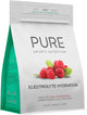 Pure Sports Nutrition Electrolyte Hydration powder in raspberry flavor, 500g container, with vibrant raspberry imagery.