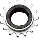 ATA BMX freewheel parts with metal cogs and threading, designed for BMX bikes, shown in black with detailed gear teeth.