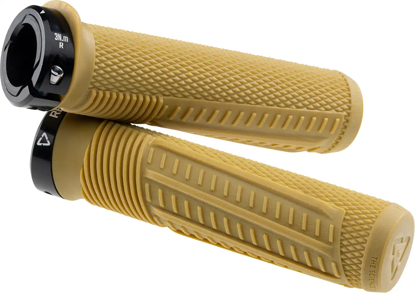 Leatt ReaFlex 6.0 Half Waffle Lock-On MTB grips with 30mm diameter and gum rubber texture for enhanced grip and comfort.