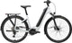 Merida 2026 eFloat City 400 EQ e-bike in pearl white and gunmetal grey, showcasing its sleek frame and city bike design.