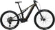 Merida eOne Sixty 875 electric mountain bike in gold and grey, showcasing the frame and front suspension.