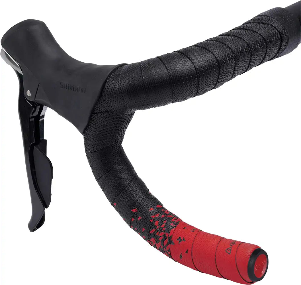 Guee SL Dual Handlebar Tape in red, bike accessories, showing textured surface and dual-layer design for comfortable grip.