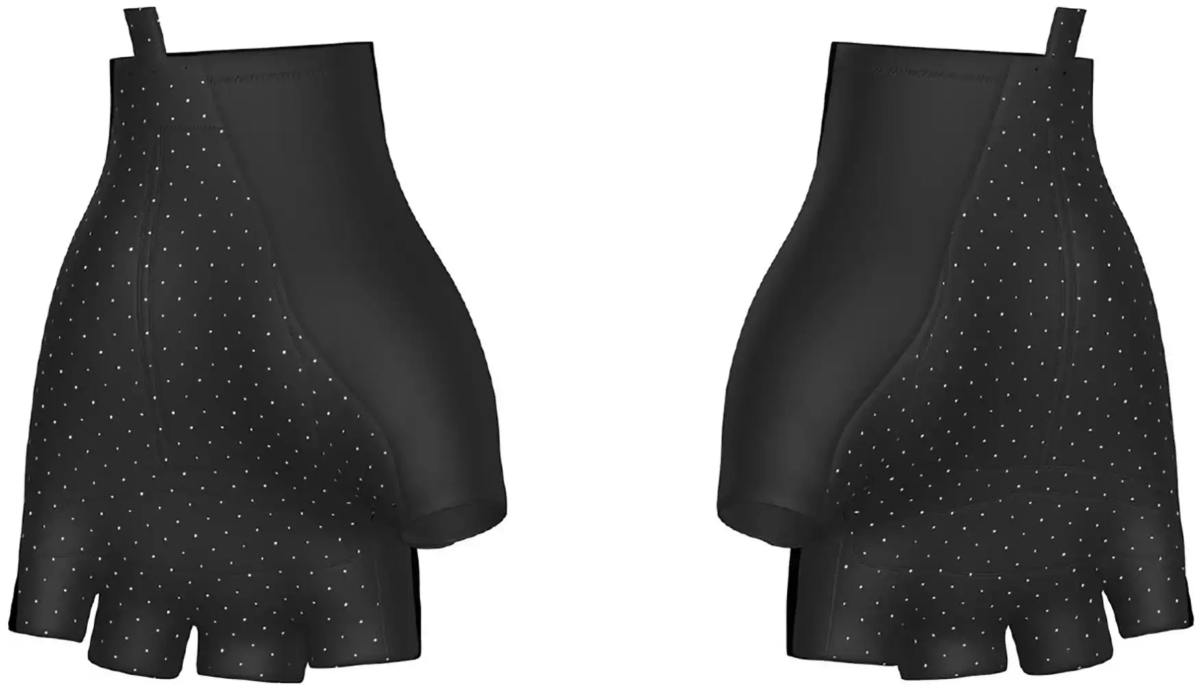 Black Santini Paris Roubaix SF men's cycling gloves with padded palms and breathable fabric, designed for comfort and grip.