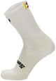 Santini TDF Combo Leaders men's cycling socks in white, featuring the brand logo and comfortable athletic design.