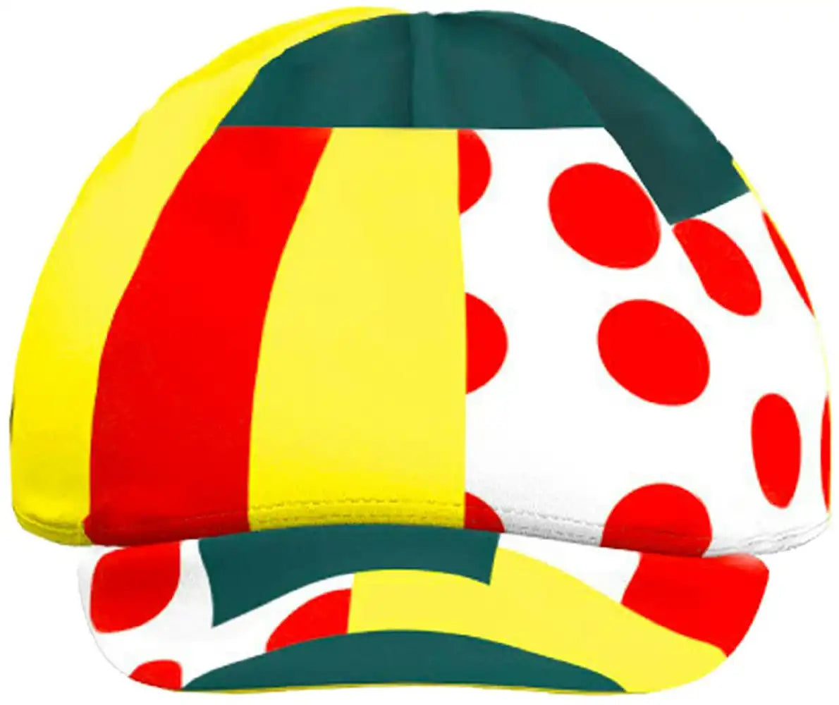 Santini TDF Combo Leaders men's cycling cap featuring a colorful design and breathable fabric, designed for cycling enthusiasts.