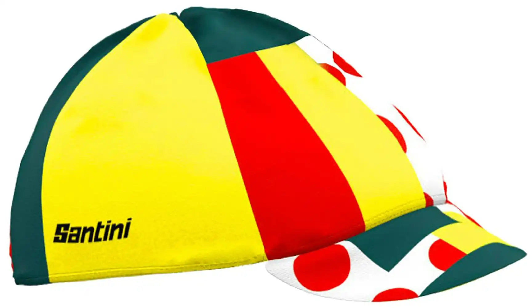 Santini TDF Combo Leaders men's cycling cap with team logo and breathable fabric, designed for comfortable bike riding.
