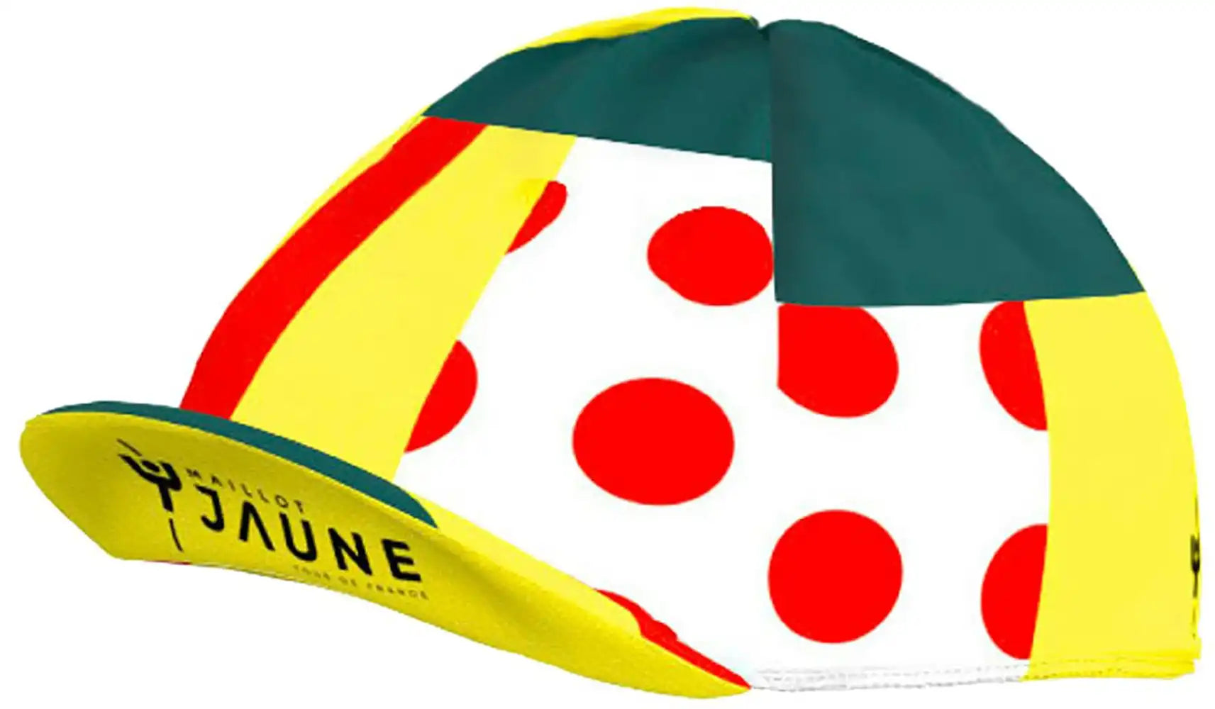 Santini TDF Combo Leaders men's cycling cap with colorful design, lightweight fabric, and curved brim for outdoor cycling.