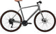 Gray and black Merida Speeder 100 flat bar bike with lightweight frame and sleek design, ideal for urban cycling.